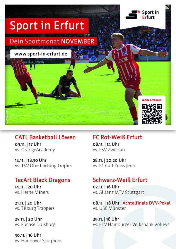 Sportlich durch das Jahr mit dem Erfurter Sportkalender - NOVEMBER -