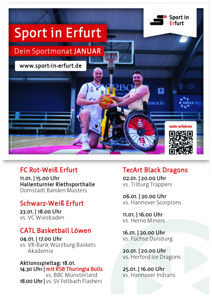 Sportlich ins neue Jahr 2026 mit dem Erfurter Sportkalender - JANUAR -